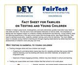 Fact Sheet for Familieson Testing and Young Children