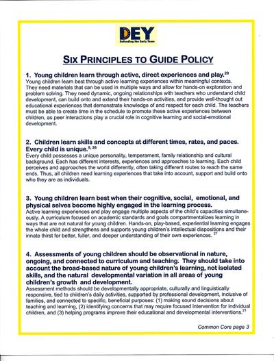DEY -- Six Principles to Guide Policy