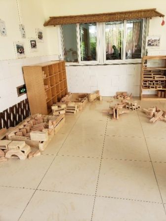 Wood materials scattered on a floor