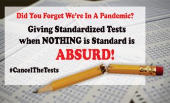 A pencil is broken over a pile of scantron papers