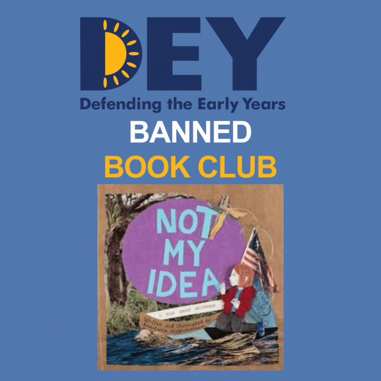 Blue poster with 