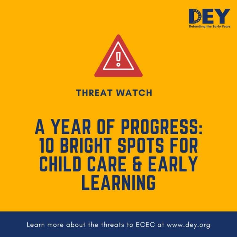 Yellow graphic with a red alert icon and large text: 