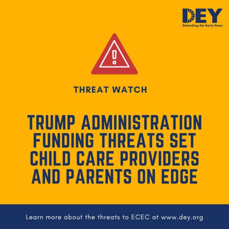 A warning sign with text: 