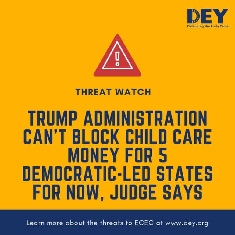 Yellow graphic with a warning icon and the headline: 