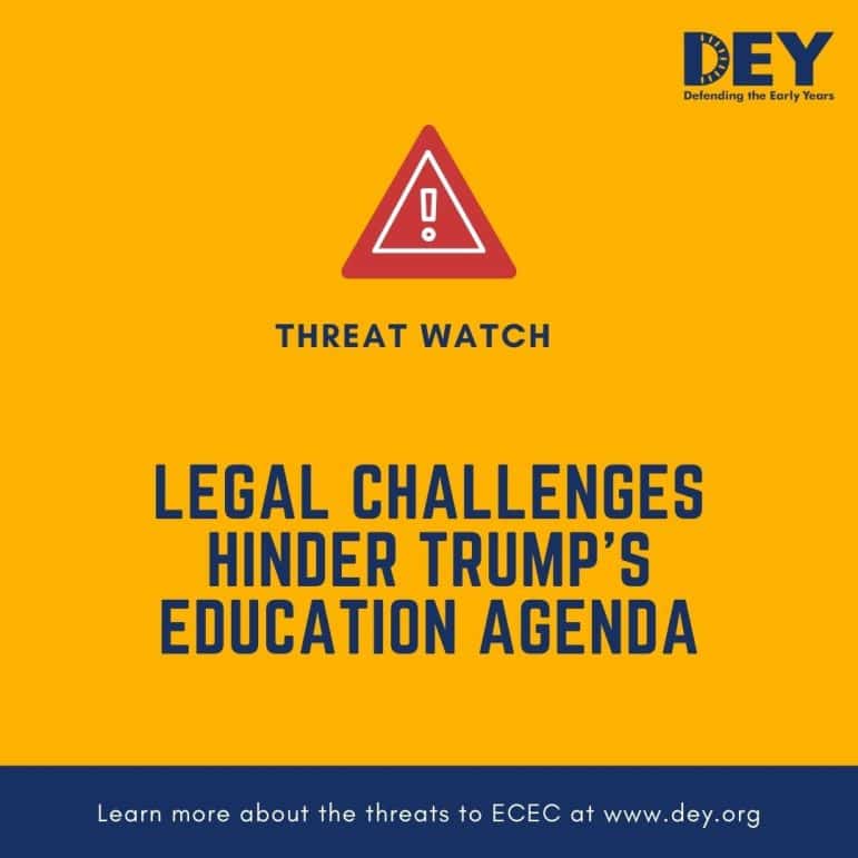 Yellow graphic with a warning symbol and text stating, 
