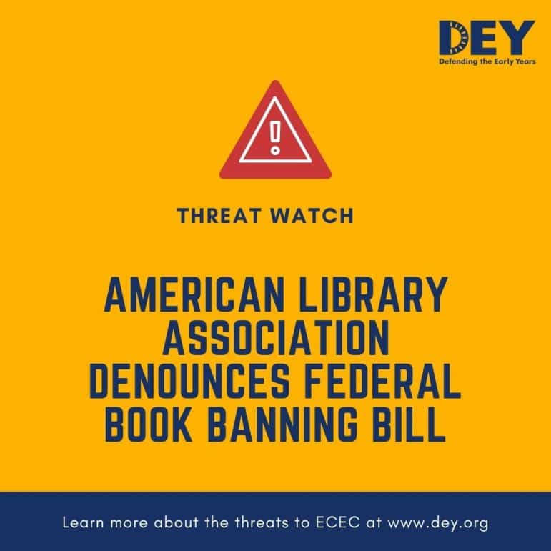 Yellow graphic with a warning icon and text: 